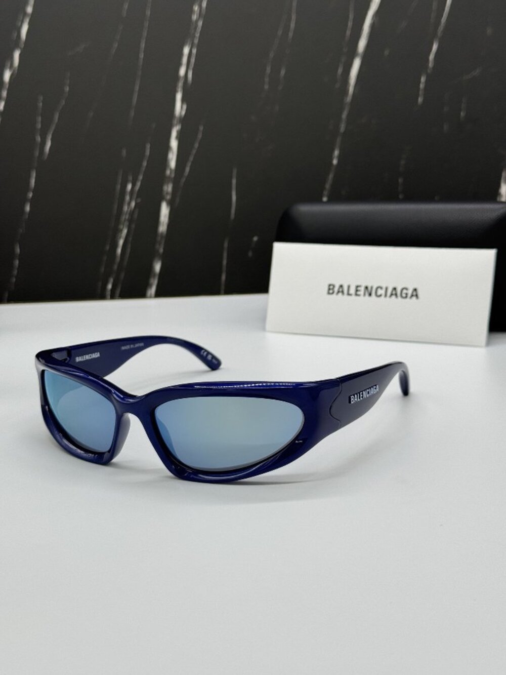 NEW BALENCIAGA BB0157S 009 BLUE UNISEX SUNGLASSES BALENCIAGA EYEWEAR